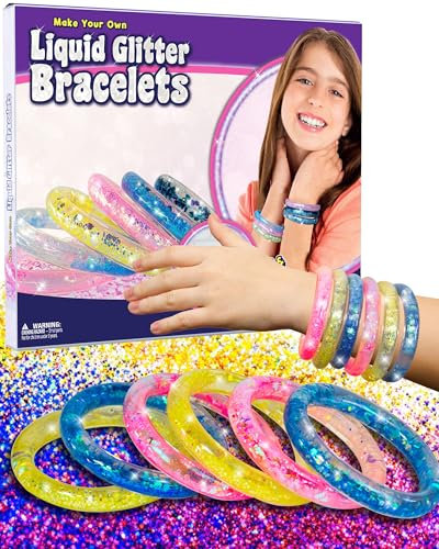 PURPLE LADYBUG Schmuck Basteln Mädchen - Glitzer Mädchen Armbänder - Coole Ostergeschenke Kinder ab 6 Jahre, Geschenk Mädchen 7-12 Jahre und Teenager Mädchen Geschenke - Armband Bastelset Ostern