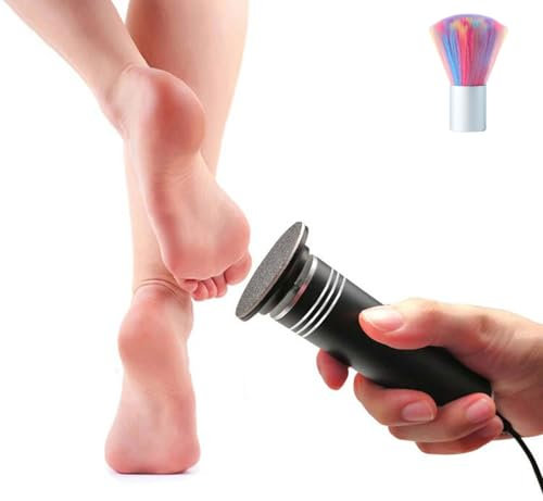 Electric Foot Callus Remover Adjustable Speed Electronic Hard Skin Remover Machine with 60pcs Replaceable Sandpaper Discs (Black)