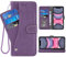 Compatible with iPhone Xs Max Wallet Case and Wrist Strap Lanyard Leather Flip Card Holder Stand Cell Accessories Phone Cover for i X XR Xsmax 10x SX Xmax 10xs 10s 10 Plus Xmaxs Women Men Purple