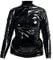 Rubberfashion Lack Hemd - Glanz Lack Langarm Shirt - Shirt für Damen und Herren Lack schwarz M