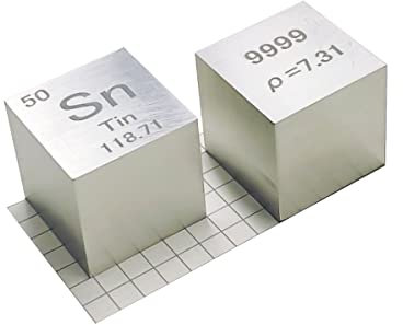 嘉信誉 Zinn (Sn) Dichtewürfel, Laborqualität, präzise über 99,9 % hochrein, verwendet für Laborversuche, persönliche Hobbys und Sammlungen (Größe: 2,5 cm, Farbe: matt)
