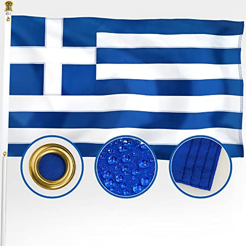 XIFAN Premium Nylon Griechenland Griechenland Griechische Flagge 7.6x12.7 cm Outdoor, griechische Nationalflaggen, die stärkste langlebigste mit genähten Streifen/4 Stichsäumen/Messingösen