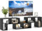 COSTWAY Mobile Porta TV Combinabile con Ripiani Aperti, per TV Fino a 65 Pollici, Mobile TV di Legno per Camera da Letto, Soggiorno, Capacità di Carico Massima 80 kg, 134-180 x 30 x 43 cm (Nero)