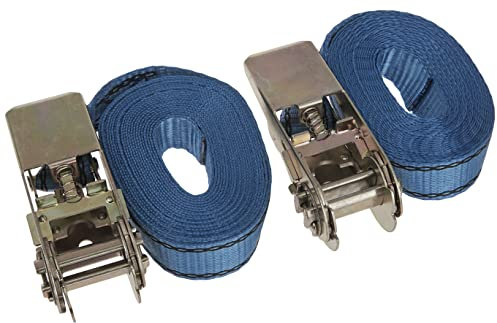 2 Stück 800kg 6,5m oder 4,5m Spanngurte Set mit Ratsche einteilig 1 teilig Ratschengurte Zurrgurte 25mm Schwarz 800daN 1t diversen Größen (4,5m)
