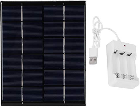 DEWIN Solarpanel, Solar Ladegerät 2W 6V Solar Power Panel Board mit AA Batterieladegerät für Science Project DIY Solarprodukt