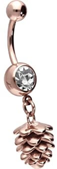PIERCINGLINE Chirurgenstahl Bauchnabelpiercing | TANNENZAPFEN | Banane Bananabell | Farbauswahl