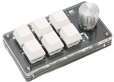 Zunate 6-Tasten-Tastatur, USB-mechanische Gaming-Tastatur, DIY-Programmierung, Makro-Tastatur, USB- und Bluetooth-Dual-Modus-Verbindung, für Büro, Spiel (Weiss)