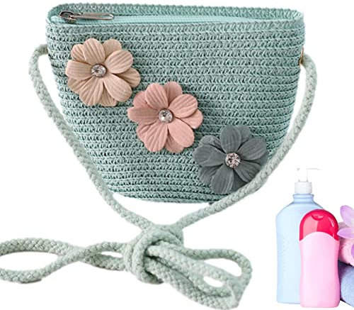 Sac fourre-tout en paille fait à la main pour filles - Sac à bandoulière tissé bohème pour les vacances d'été, les voyages, les sorties, les rendez-vous, les filles et les femmes - Étain