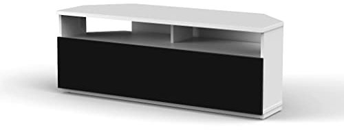 RO&CO Sonorous Meuble TV d'angle Réf. TRD-100 BN (100 cm de largeur) Blanc/Noir