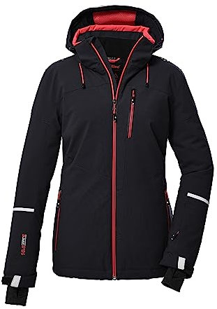 killtec Damen Skijacke/Funktionsjacke mit abzippbarer Kapuze und Schneefang KSW 81 WMN SKI JCKT, schwarz blau, 46, 39746-000