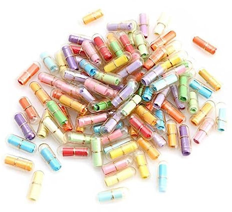 50Pcs Mini Wishing Capsules in Drift Bottle Creative Message Bottles for Kids' Birthday Color for Diy Projects