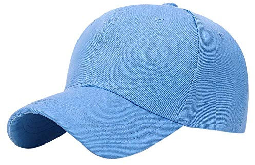 Kangqifen Herren Damen Einfache Einfarbiger Baseball Caps Kappe Mütze mit Klettverschluss Mehrfarbige Optionen Hellblau