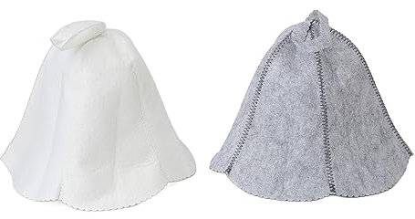 2 Gorros de Sauna con Anillo Colgante, Gorro de Sauna de Fieltro Universal, Accesorio de Sauna para Mujeres, Hombres, Baño o Sauna.