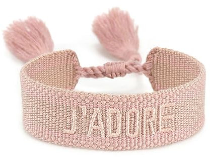 MESKEL Bracciale intrecciato Corda regolabile per donna Bracciale intrecciato Lettera Ricamo Bracciale per amanti dell'amicizia Regalo