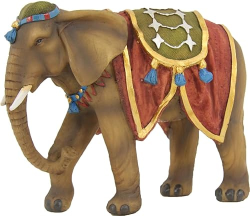FADEDA Elefant/Höhe:12 cm/handbemalt/detailgetreue Krippen Figuren - Weihnachten Tisch Dekoration Krippe Zubehör