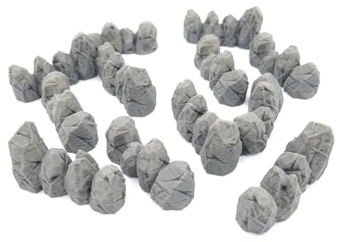 QP3D – Steinboulder-Bündel, Felswand, Geländelandschaft für Tischplatte und RPG, 28–32 mm, Miniaturen, Kriegsspiele, Requisiten, DND D&D, 3D-gedruckt und bemalbar