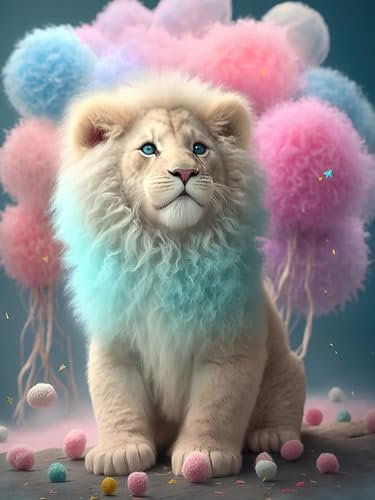 Diamond Painting Diamant Painting Bilder Lion Pink DIY Diamant malerei Kits DIY Kreuz Stickerei Wohnzimmer Schlafzimmer Zauberstab Und Eingang Dekoration