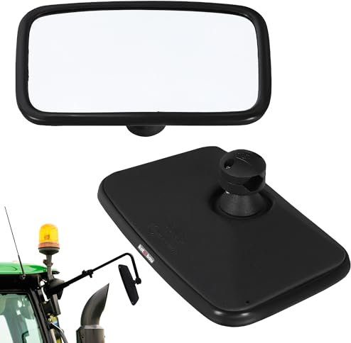 KOTARBAU® Traktor Spiegel mit Halterung Universal 25 x 16,5 cm PVC 1 Stück Traktor Außenspiegel Uni Spiegel Landmaschinen Landwirtschaft