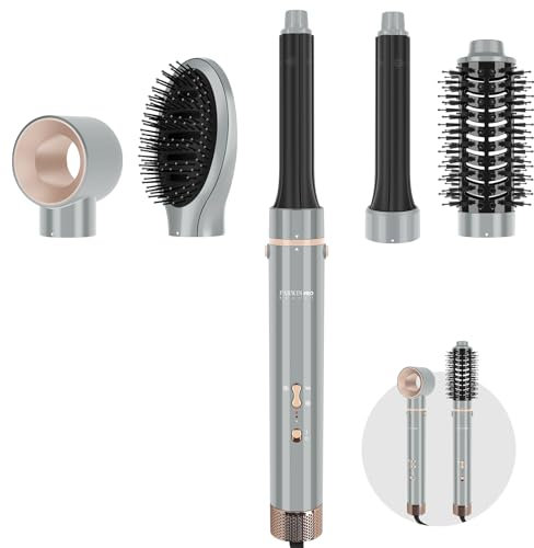 5 in 1 Hair Dryer Brush, PARWIN PRO BEAUTY Air Styler 110000 RPM High-Speed Ionic Hairdryer Fast Drying, Hair Styling, Volumizing, and Curling(Gray)