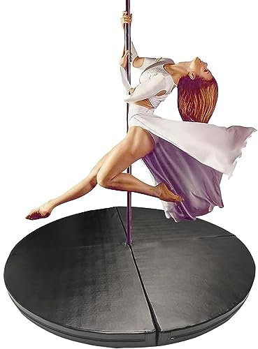 Faltbare Yoga-Stabmatte, rundes Sicherheits-Tanzkissen, Übungs-Tanzmatten, Crash-Matte aus Stahlrohr, Pole-Dance-Matte, Perlbaumwoll-PU-Leder, für Heim-Workout-Fitness