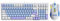 Qisan Spiele Tastatur und Maus kombiniert mit kabelgebundenen mechanischen Tastatur Blau Led Hintergrundbeleuchtung Tastatur Blau Schalter 100 Tasten Amerikanisches Layout