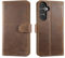 LENSUN Lederhülle für Samsung Galaxy A55, Echtleder Hülle [Echtes Leder][RFID Schutz][Kartenfach][Standfunktion] Flip Handyhülle Handytasche für Galaxy A55 5G - Vintage Dunkelbraun