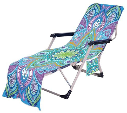 Lounge Chair Cover, Large Beach Chair, Pool Lounge Chair, Chaise Towels Cover, Large Lounge Chairs Covers Soft No-Sliding Chaise Towels Cover for Beach and Pool Loungers, Comfortable Outdoor Lounges