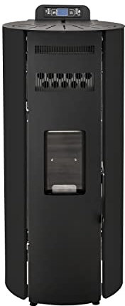 STUFE A PELLET ITALIA Boston 14 KW Canalizzata WiFi - Stufa ad Aria Ventilata Efficienza 89% Scalda 130m² Autonomia 15H Programmabile 5 Velocità e Potenze Garanzia 24 Mesi Nero