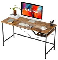 Mericonia 120 cm Computertisch, Gaming-Schreibtisch für kleine Räume, moderner Schreibtisch im schlichten Stil für das Homeoffice, Schreibtische für Studenten, Braun