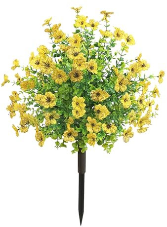 Künstliche Blumen im Freien Künstliche Geranien Seidenblumen Kunststoff Gefälschte Blumen im Freien Künstliche Pflanzen -beständig für Indoor Garten Vase Tisch (C, One Size)