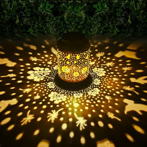Vintage Solarlampen für Außen Deko, Coollamp Solar Laterne Lichter, Metall Laternen IP65, Solar Beleuchtung für Draußen, Hof, Auffahrt & Deko Garten
