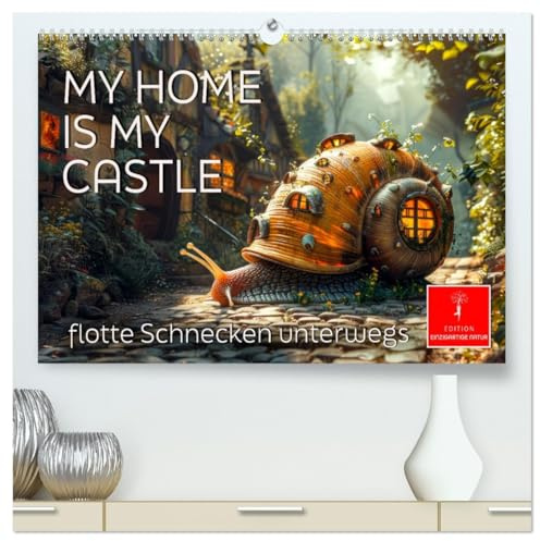 My home is my castle - flotte Schnecken unterwegs (hochwertiger Premium Wandkalender 2026 DIN A2 quer), Kunstdruck in Hochglanz: Originelle Häuser mit ihren Bewohnern auf Tour (CALVENDO Tiere)