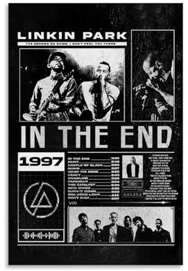 Linkin Poster Park Music Rock Band Vintage Collage Für Zimmer, Ästhetische Leinwand-Wandkunst, Schlafzimmer-Dekor Poster 24x36inch(60x90cm)