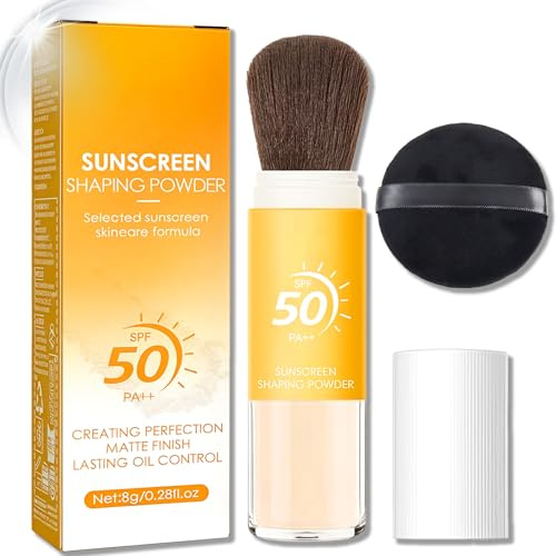 Powder Scalp Sunscreen, Mineral SPF 50 Scalp SPF Powder – Lasting Oil Control, Matte & Lightweight Breathable Sunscreen - Comes with Cotton Application Tools
