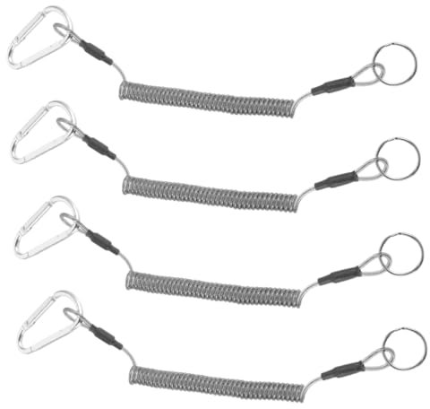 Toddmomy 4 Stücke Elastisches Werkzeugband Zum Angeln Federband Mit Schutzfeder Robustes Sicherheitsseil Für Outdoor-aktivitäten Tragbares Zugfederband Für Angelruten Und Zubehör