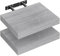 WOLTU Étagère Murale, Étagère Flottante de CD, Lot de 2, pour Salon, Cuisine, Chambre, Salle de Bain 30x22.9x3.8cm, Gris Chêne RG9371grei-2