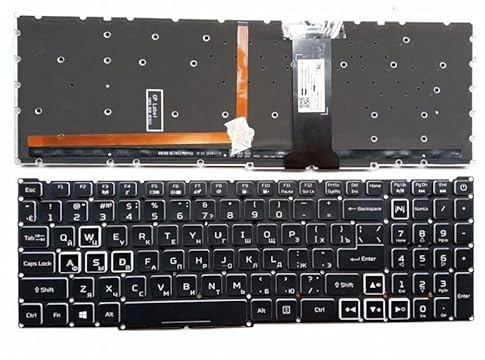 QHHOZHD Tastiera per Laptop US/RU per Acer per Nitro 5 AN515-54 AN515-55 AN515-43 AN517 AN715-51 N18C3 N18C4 N18I2 N18I3(Coffee)