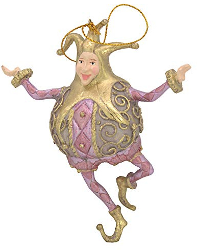 Harlekin dick Weihnachtsbaumanhänger Weihnachtsbaumschmuck Figur Christbaumschmuck Deko Anhänger pink rosa lila Gold