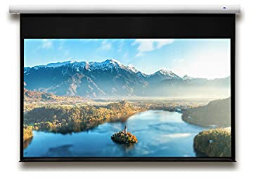 DELUXX Advanced Elegance elektrische Heimkino- und Business-Motor-Leinwand mit externem IR-Empfänger Mattweiß Polaro - 16:9-332x187 cm - 150 Zoll