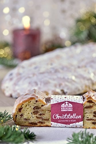 Bäckerei Nestler I Veggie Stollen I veganer & laktosefreier Christstollen I 1 kg I im Geschenkkarton vom Handwerksbäcker aus Sachsen