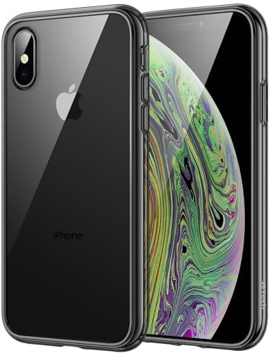 JETech Case for iPhone XS Max 6.5-Inch, Shockproof Transparent Bumper Cover (Black)