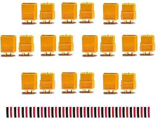 Amass 10 Paar XT60 XT-60 männlich weiblich Rundstecker Netzstecker mit 20 Paar Schrumpfschlauch für RC Lipo Batterie