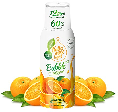 FruttaMax Sirop d’Orange Sans Sucre – 60% de Fruit Réel | Sirop à Faible Teneur en Calories pour Sodas, Cocktails & Desserts – 500ml