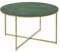 AC Design Furniture Antje Couchtisch Rund aus Glass mit Marmoroptik in Grün mit Gekreutzem Metallsockel in Gold, Ø: 80 x H: 45 cm, Wohnzimmertisch Grün und Gold, Sofatisch für das Wohnzimmer