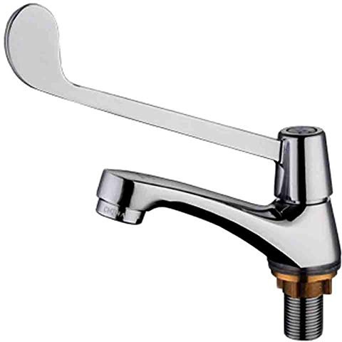 CheungLee grifo médico WYGG mango largo cobre grifo para codo hospital con grifo de fregadero, mango único