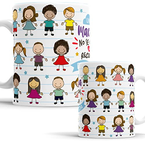 OyC Original y Creativo Taza para Maestra - Una Maestra no se Olvida se Recuerda de por Vida - Taza Regalo para Maestra- Taza profe