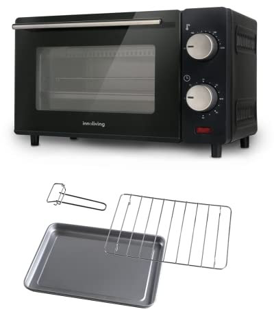 Innoliving Forno Elettrico 10 Litri INN-790, 650W, Termostato Regolabile fino a 230°C, Timer 60 Minuti, Design Compatto, Perfetto per Cotture Veloci e Croccanti in Casa e Ufficio
