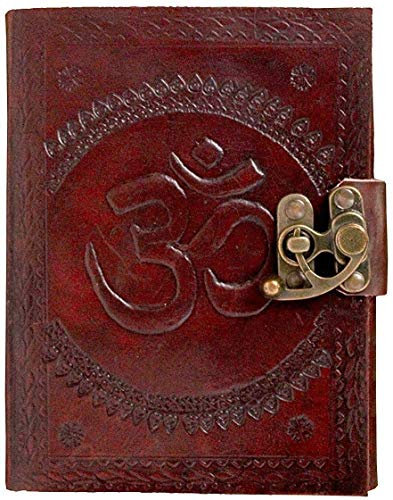 OVERDOSE OM Journal Diary Notebook Handgemachtes Leder Reisetagebuch Schreib Organizer planer Tagebuch Size 5x7 inches | 12x17 cm