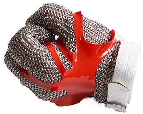 Kettenhandschuhe Küche Cut-Resistant Handschuhe,Grade 9 Schutzsicherheit Arbeitshandschuhe,Küche Kochen,Butchering,Austern (Color : 5pcs/XL)
