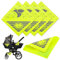 Sealmic 4 Stück Reflektoren für Kinderwagen Universal Sicherheits Reflektoren mit Klettverschluss,Ideal für Buggy, Fahrräde, Anhänger und mehr,Süsses Babys & Wolken Mond Sterne Motiv-Neon Gelb
